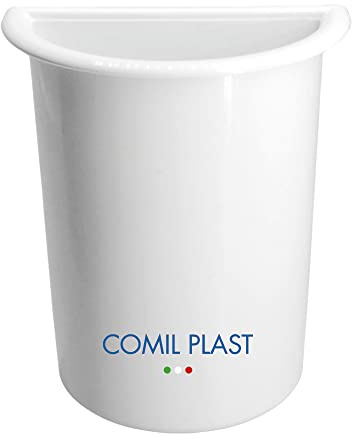 Comil Plast | Portafiori Interno in plastica per Vaso da cimitero Mezzaluna Colore Bianco | Lato 11 cm, Altezza 15 cm.