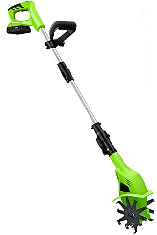 Elektrische Gartenfräse Rotavators, Akku-Handfräse Grubber mit wiederaufladbarem 4000-mAh-Lithium-Akku und Ladegerät, tragbare Bodenfräse Rotavator für Gärten