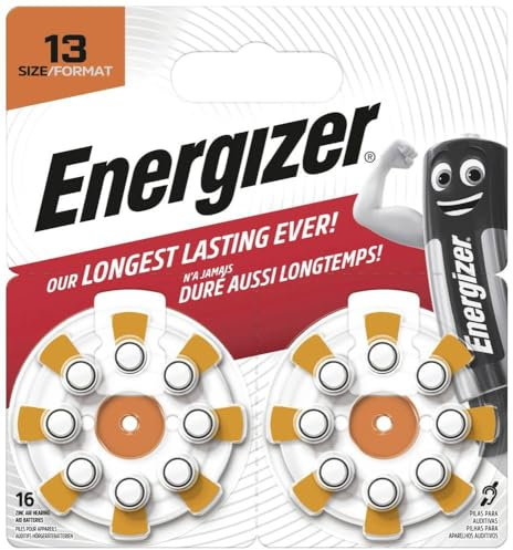 Energizer Hearing Aid Batteries Size 312 (16 Pack) – Our Long Lasting Ever - Zinc Air Power - Easy Installation EZ Turn & Lock Packaging - 4 Year Shelf Life