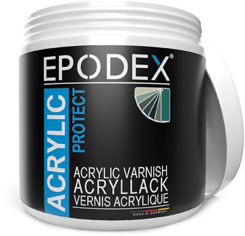 EPODEX® ACRYLIC PROTECT+ | väderskyddslack träfärg utomhus och inomhus | trälack möbelfärg akrylfärg lasyr dregellack | 45 färger transparent färglös vit färgglad 1,1–16,5 kg