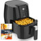 Hermitlux Heißluftfritteuse 5,5L XXL, 10 Programmen Airfryer mit Digitalem LED-Touchscreen, Heissluftfritteuse Friteuse ohne Öl, Vorheizen&Warmhalten, mit Rezept, 1500W Spülmaschinenfest