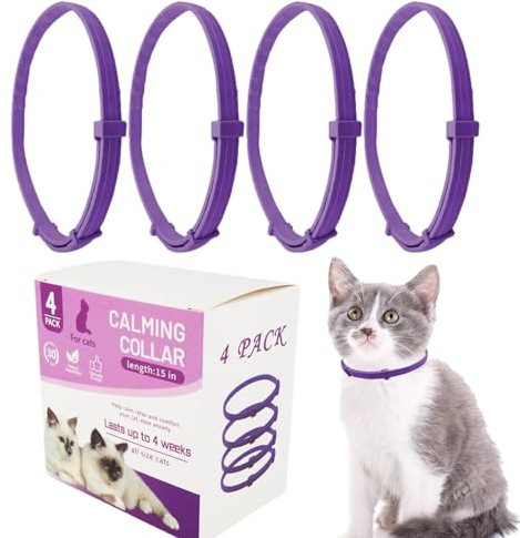 Beedozo Feromoner Lugnande Katt Halsband och Krage - Komfort Startsats för att Lindra Stress och Ångest Justerbar Anti-Stress