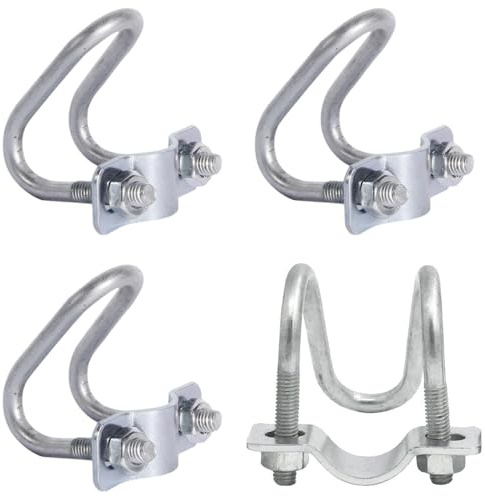 Lot de 4 colliers de serrage à boucle en forme de U en métal pour supports de stockage, échafaudages et étagères (32 x 32)