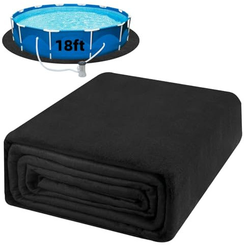 Tacsal 4,7 m große runde Pool-Pads für oberirdischen Pool, vorgeschnittene, robuste Outdoor-Schwimmbadfolien für Polsterung, dicke Pool-Matten, um Löcher zu verhindern