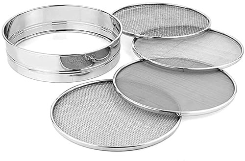 Konquer TimeS 4 in 1 Stainless Steel Interchangeable Sieve, Flour Chalni, Spices, Food Strainers, Atta Chalni, Jaali Channi Atta Maida Strainer