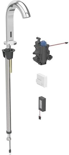 Robinetterie de lavabo Geberit Piave, saillie 167mm, avec mitigeur thermostatique, alimentation par pile, pour boîtier de fonction encastré, 116.188.21.1, Couleur: Chromé brillant