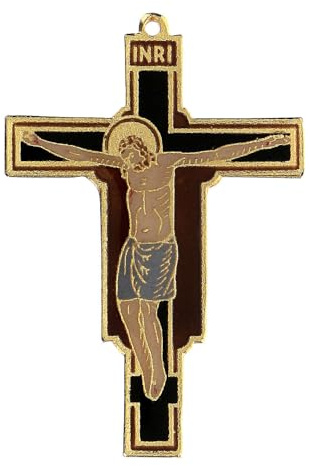 Holyart Crocefisso Pendente francescano smaltato