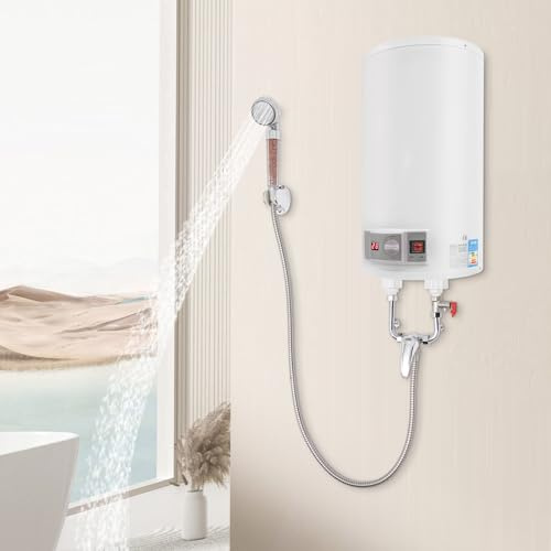 MEHOOSPVN Elektro Warmwasserspeicher 50Liter Speicher, 1500W Heizleistung und Thermometer, Energiesparend, Sicherheitsventil, Wasserboiler, Warmwasserboiler für Badezimmer, Friseursalons, Hotels