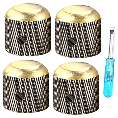 Goldene Metall Gitarrenknöpfe 4 Stück für E-gitarre und Bass | Einfaches Design, Verstellbar und Leicht zu Montieren, Geeignet für Instrumentenliebhaber, Gd149