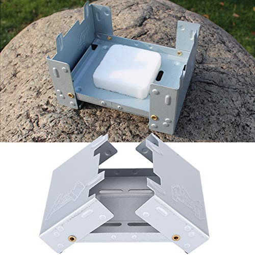 Estufa de espíritu portátil al aire Estufa de Viaje Plegable para Picnic Resistente al Desgaste Glaseado Combustible Sólido 2 Piezas (Phefopicy9v7nbum-11)