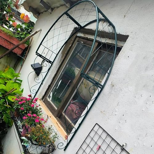 Metal Garden Arch Trellis Wall Mounted Rose Arch Garden Trellis for Windows Doors Entrances for Climbing Plants Garden Archway