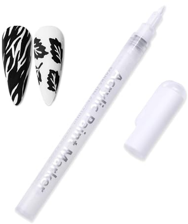 French Nails,Nagelweißstift,Nagellack Stift,3D Art für Weiß Gel Nägel,Nails Pinsel Stifte,Manicure Nagellackstift,Pens Polish Weißer,Frauen-Nagelstift-Spitze,Uv-Gel-Nagelpinsel