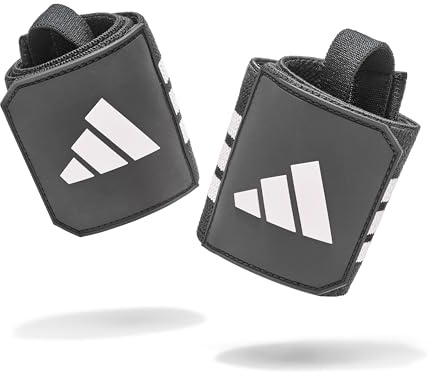 adidas Handgelenk-Bandagen, Elastische Gewichtheber-Bandagen mit Klettverschluss, Schwarz-Weiß, Schwarz-Pink im Paar