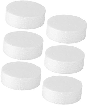 CLISPEED 6 Piezas Discos de Espuma Redondos para DIY Círculos de Poliestireno Duraderos para Modelado Decoración Proyectos Escolares y Manualidades