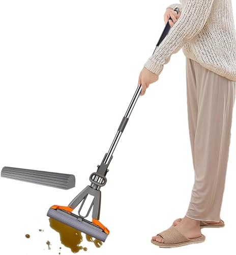 Serpillière Éponge pour Sols - Outil Nettoyage Autonomie Essorage | Serpillère pour Salle de Bain - pour Taches Eau Graisse Carrelage Parquet Cuisine Professionnelle Salle De