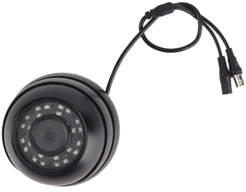 Tbest Telecamera CCTV Dome 1080p AHD con Visione Notturna a Infrarossi di Sorveglianza Grandangolare da 120 Gradi per Autobus Camion Auto Nero Bianco Guscio di Ferro 12V (BLACK)
