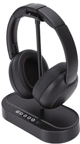 Luocute Kabellose TV-Kopfhörer, 5.4 und 2,4 G, Kabellose Kopfhörer mit Sender-Ladestation, Keine Audioverzögerung 40 Ms, 40 Stunden Spielzeit, Plug-and-Play für ältere Eltern