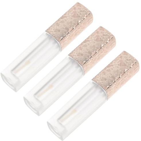 WEKADRIN 3 Tubos Vacíos para Brillo de Labios con Varita Aplicadora Envases Reutilizables de Plástico Resistente Tamaño Pequeño para DIY Cosméticos Ideales para Viaje y Uso Diario