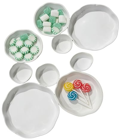 Cuencos para servir entretenidos – Nueve rejillas de 1173 g, bandeja para platos de postre, fuente de embutidos, decorativo para aperitivos, decoración de mesa de comedor | Perfecto para fiestas