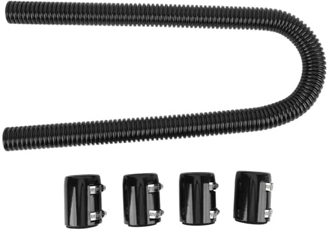 Kit Tubo Flessibile Acqua Refrigerante per Radiatore, Acciaio Inossidabile da 48 Pollici, Tubo Universale per Raffreddamento Motore - Morsetti Regolabili, Installazione Facile, (Nera)
