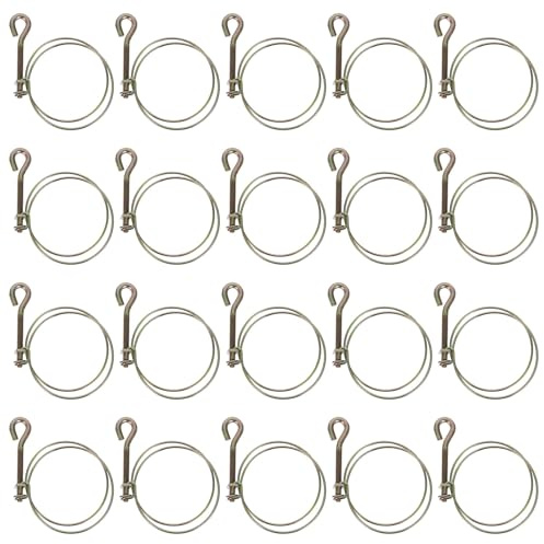 WOONEKY 20pcs Double Wire Adjustable Hose Clamps 2.5 Inch (67mm) Metal Pipe Clips Pipe Clamps for Plumbing Indoor Outdoor Garden Use