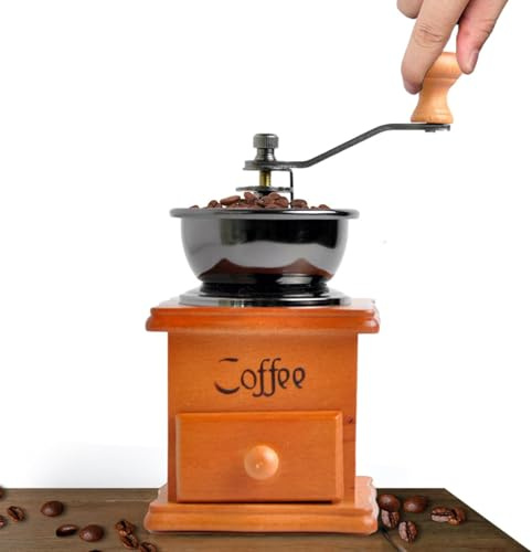 Macinacaffè Manuale - Macinacaffè A Manovella, Maciinacaffè In Legno Stile Vintage | Manuale A Rullo Macinino Da Caffè Classico Macinino A Manovella Per Caffè Americano