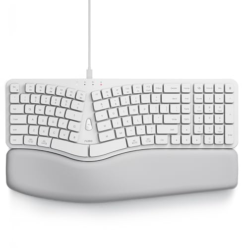 Nulea HA398 Wired Ergonomic Keyboard, Split Keyboard -White