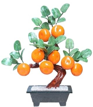 Bonsaï Artificiel Simulation d'arbre de Jade, bonsaï, oranger, Ornement Bureau, Pot d'exposition, Ornements for Le et la Maison Plantes artificielles(Moyen)