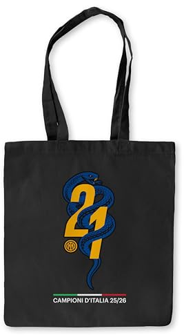 Inter - Tote Bag Campioni d'Italia 2025/26, Borsa Celebrativo Scudetto, Prodotto Ufficiale