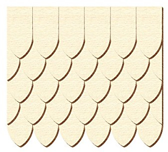 Tejas contrachapado. – gotische Forma – Tamaños y cantidad de selección de, Contrachapado, 1000 unidades, 15mm x 7.5mm