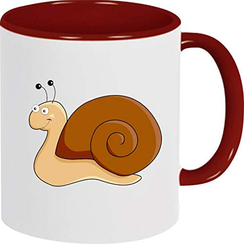 Shirtinstyle Kindertasse, Teetasse, Tasse, Schnecke, Zoo, Wald, Spruch, Kinder, Tiere, Natur, Farbe Burgundy