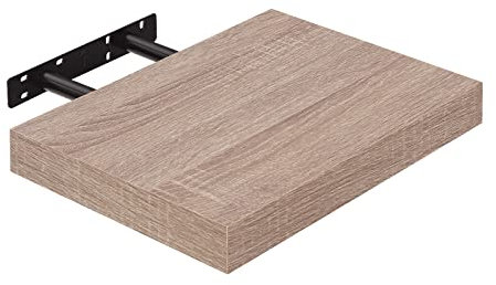 EUGAD Wandregal Wandboard Buchregal Hängeregal DVD CD Regal Holz Board 25cm Eiche 0112QJ