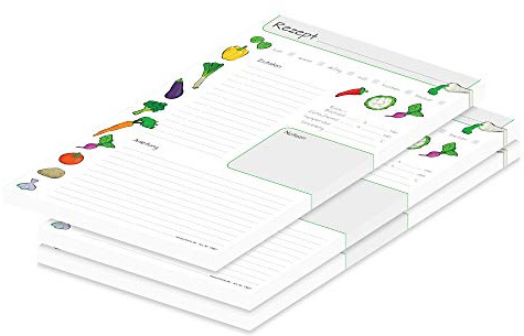 PRICARO Rezeptblock Querbeet, A4, 25 Blatt, 3 Stück