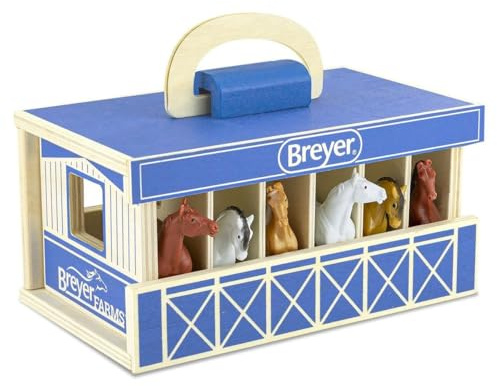 Breyer Farm Wood Carry Stabile con Cavalli