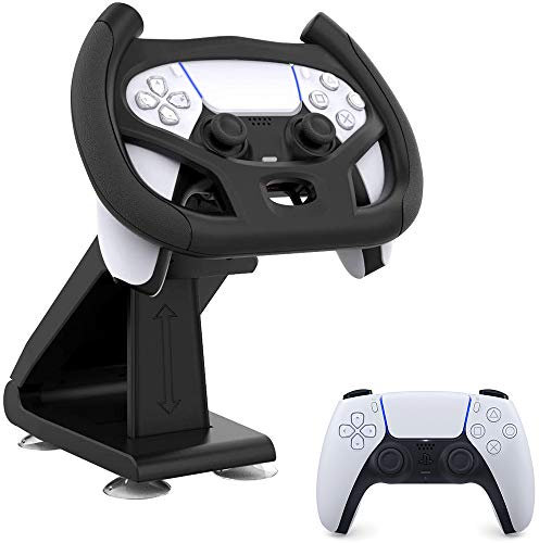 arVin Driving Game Steering Wheel Racing Controller Set Stand Bracket Holder for Sony PlayStation 5 with 4 Table Suction Cup Mount