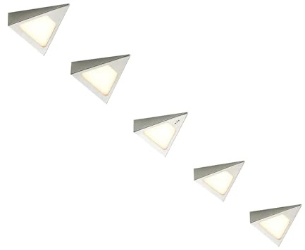 PRIOS LED Unterschrankleuchten (Unterbauleuchte) Odia dimmbar mit Bewegungsmelder (Modern) in Alu aus Edelstahl (5 flammig,) Wohnzimmerleuchte