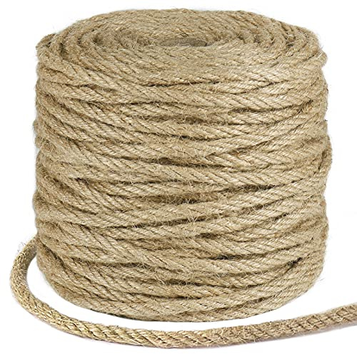 5 mm Juteseil, 4,5 m dick, starkes Juteseil Schnur für DIY Katzenkratzer, Gartenarbeit, Bündeln und Basteln Dekoration (braun)