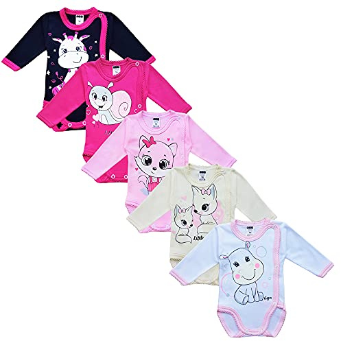 MEABaby Unisex baby body med långa ärmars tryck, 5-pack. Pojkar flickor