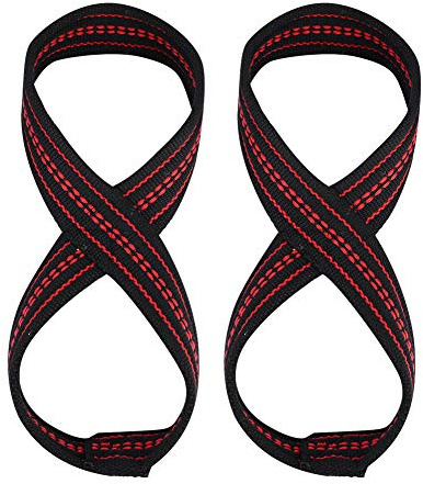 Figure 8 Lifting Wrist Straps, Deadlift Weight Gym Anti Slip Strap with Cuffs Support Hand Bar Grip Fitness Strength Training Straps for Men Women Weightlifting Workout Powerlifting