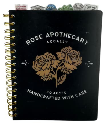 Innovative Designs Schitt’s Creek Tab Journal Notebook - Rose Apothecary, Spiral Bound, 144 Lined Pages, 8 x 7 inches