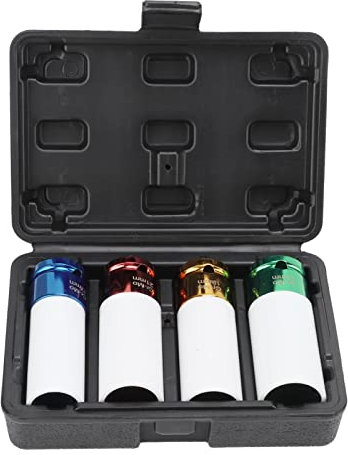 Juego De Llaves De Vaso De Impacto, 4 Piezas Métricas De 1 2 Pulg. Llave De Vaso De Impacto Con Tuerca De Rueda 4 Colores Codificados A Prueba De Arañazos. Reemplazo Para Reparación Universal