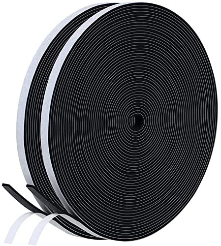 Dichtungsband Selbstklebend für Türen Fenster, 6mm(B) x 1.5mm(D)/20m Schaumstoff klebeband Gummidichtung Gegen Kalte Zugluft/Anti-Kollision/Schalldichter/Wasserdichter/Staubdicht
