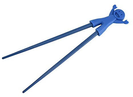Syfunlv Training Chopsticks,Chopstick Helper,Learning Beginner Chopsticks,Reusable Training Kid Chopstick,Kids Training Chopsticks with Helper Holder Right or Left Handed (Blue)