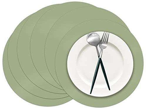 Set di 50 tovagliette in carta verde salvia rotonda usa e getta centrini di carta verde decorativa per matrimoni, banchetti, feste, casa, sala da pranzo e tavola