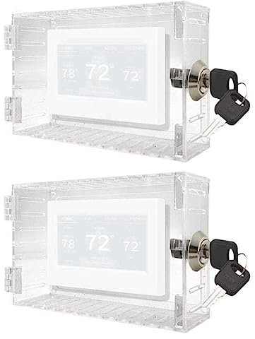 RUANI 1 Set Universal Thermostat Lock Box with Key Thermostat Guard Fits Thermostats Clear Thermostat Lock Box