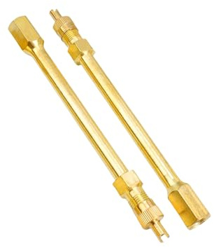 2 PCS Extension de Valve de Pneu en Laiton,avec Adaptateur D'extension de Valve, 10 cm Extension de Valve de Pneu,rallonge de Tige de Valve de Pneu Automobile pour Voitures, Camions (10cm)