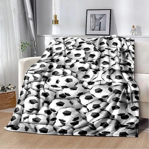 Kuscheldecke 220x240 FußBall Kuscheldecken Falten Beständig Weich Flanell Flauschige Decke für Fernsehen, Auf Dem Sofa/Bett Faulenzen