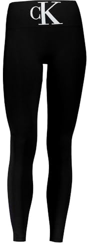 Calvin Klein High-Waist Monogram, Donna Leggings, Nero (Nuovo), M