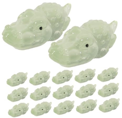 WESIEVYA 25stücke Teiliges Leuchtender Mini Alligator Figuren Süße Detailreiche Dekoration Für Garten Aquarium Und Puppenhaus Nachtleuchtende Tierornamente Für Kreative