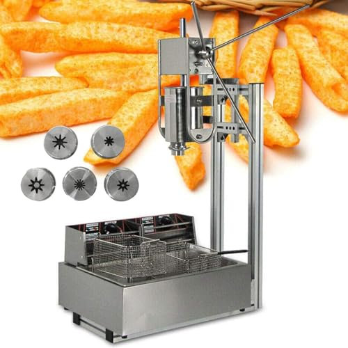 lwjunmm Commercial Spanish Churro Machine, Churros Maker Machine, Commercial Churro Maker Stainless Steel Spanish Churros Donuts Making Machine Vertical Churro Machine,B